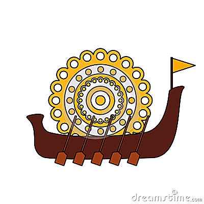 Snakeboat of onam celebration design Cartoon Illustration