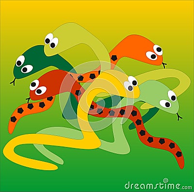 Snakes, vector illustration Vector Illustration