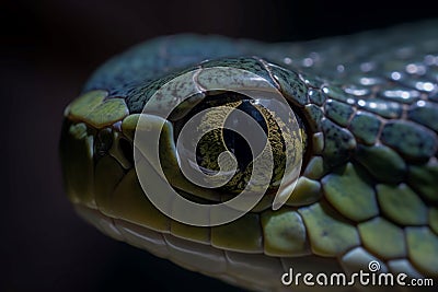 Snakes Eye macro closeup, studio photo. Generate Ai Stock Photo