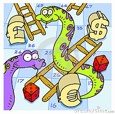 Snakes and ladders Stock Photo