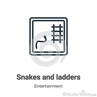 Snakes and ladders outline vector icon. Thin line black snakes and ladders icon, flat vector simple element illustration from Vector Illustration