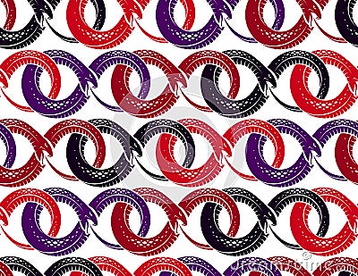 Snakes seamless background, vector dangerous venom serpents pattern. Vector Illustration