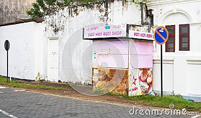 small street shope before it open at galle fort, sri lanka. Editorial Stock Photo