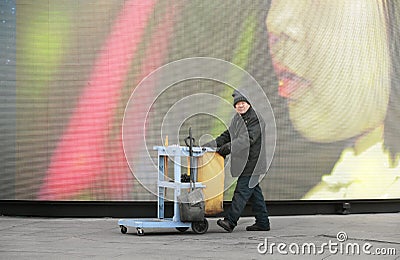 Snap portrait of a dustman Editorial Stock Photo