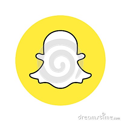 Snapchat social media icon button Vector Illustration