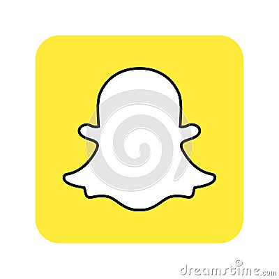 Snapchat social media icon button Vector Illustration