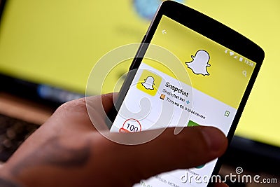 Snapchat application Editorial Stock Photo