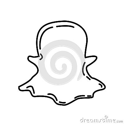 Snapchat Icon vector. Doodle Hand Drawn or Black Outline Icon Style Editorial Stock Photo