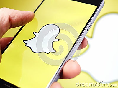 Snapchat application Editorial Stock Photo