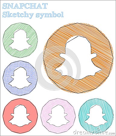 Snapchat sketchy symbol. Vector Illustration