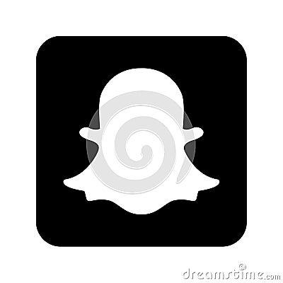 Snapchat social media icon button Vector Illustration