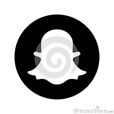 Snapchat social media icon button Vector Illustration