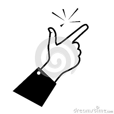 Snapping finger, simple matter hand gesture, a piece of cake, as easy as ABC sign, fingers click Vector Illustration