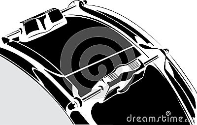 Snare drum black-white version Vector Illustration