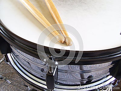 Snare Drum and Drumsticks Stock Photo