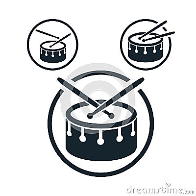 Snare drum icon, single color vector music theme symbol for your Vector Illustration