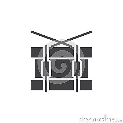 Snare drum icon vector, filled flat sign, solid pictogram isolated on white. Symbol, logo illustration. Vector Illustration