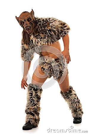 Snarling scary werewolf Stock Photo