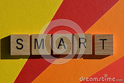 Smart, business acronym in 3D wooden alphabet letters Stock Photo