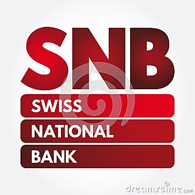 SNB - Swiss National Bank acronym Stock Photo