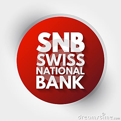 SNB - Swiss National Bank acronym, business concept background Stock Photo