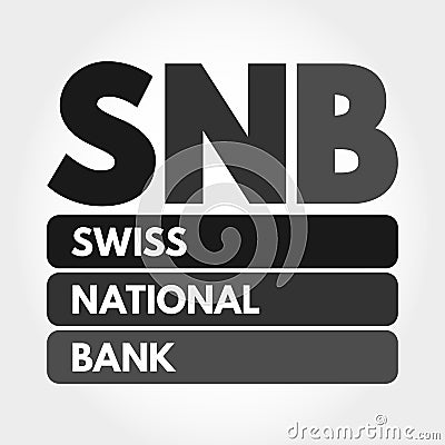 SNB - Swiss National Bank acronym concept Stock Photo