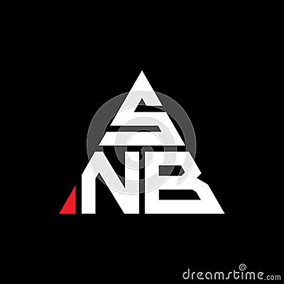 SNB triangle letter logo design with triangle shape. SNB triangle logo design monogram. SNB triangle vector logo template with red Vector Illustration