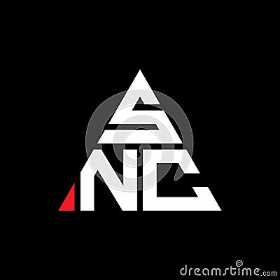 SNC triangle letter logo design with triangle shape. SNC triangle logo design monogram. SNC triangle vector logo template with red Vector Illustration