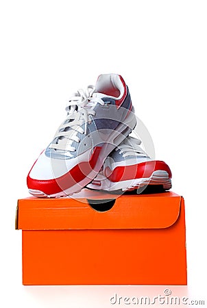 Sneaker with box Stock Photo