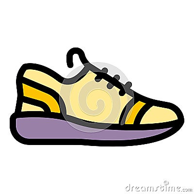 Sneaker footwear icon color outline vector Vector Illustration