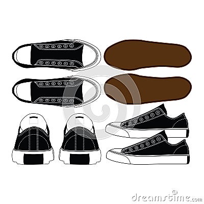 Sneaker footwear template clip art collection Vector Illustration
