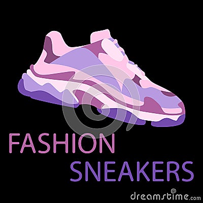 Sneaker shoe . Consept. Flat design. Vector illustration. Sneakers in flat style. Vector Illustration