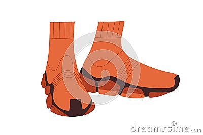 Sneakers, comfortable laceless sock-like sport shoes. Modern fashion textile footwear. Athletic trainers pair. Trendy Vector Illustration