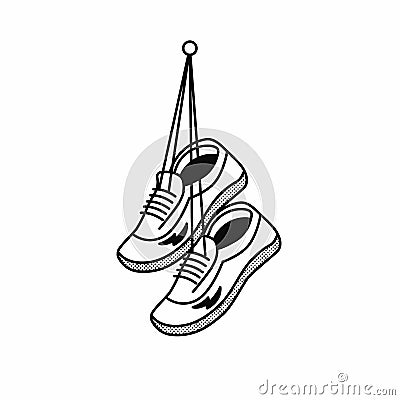 Sneakers hanging icon Stock Photo