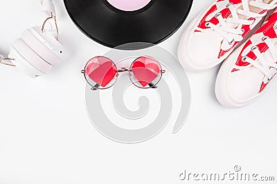 Sneakers with heart toes Stock Photo