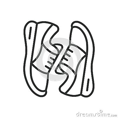 Sneakers icon line design. , Shoes, Footwear, Athletic, Jogging, Running, Icon, Style, Sporty, Active, vector Vector Illustration