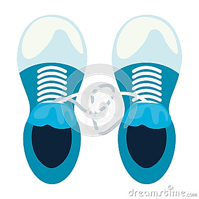 sneakers laces tied april fools Cartoon Illustration