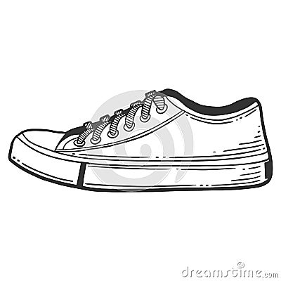 Sneakers shoes. Vector concept in doodle and sketch style Cartoon Illustration