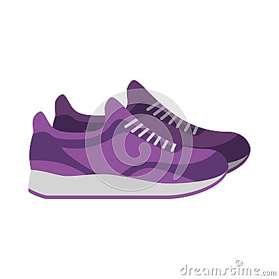 Sneakers, sport shoes isolated on white background. footwear for sport and casual look. Vector Illustration