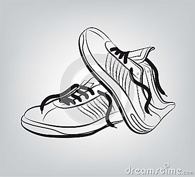 Sneakers vector hand drawn Vector Illustration