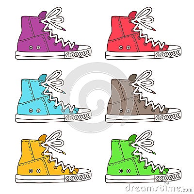 Sneakers. Vector icons Vector Illustration