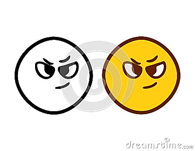 Sneaky emoticon in doodle style Stock Photo