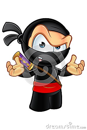 Sneaky Looking Ninja Character Vector Illustration