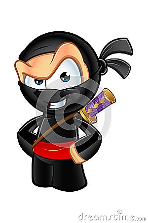Sneaky Looking Ninja Character Vector Illustration