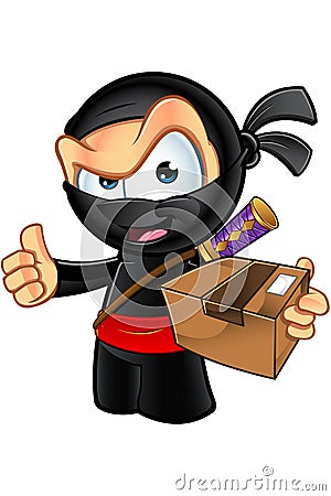 Sneaky Looking Ninja Character Vector Illustration