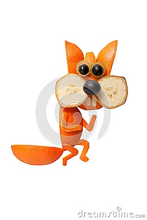 Sneaky squirrel made of orange Stock Photo