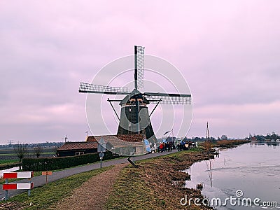 Snert walking tour along the river Rotte and the Rottemeren in Zevenhuizen Editorial Stock Photo