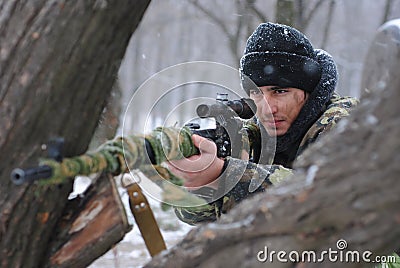 The sniper Stock Photo