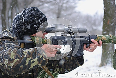 The sniper Stock Photo