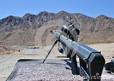Sniper Barrett rifle , 0.50 caliber, m82a1 Stock Photo